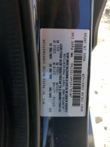 2017 MAZDA 6 TOURING  