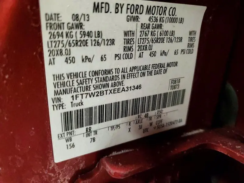 2014 FORD F250 SUPER DUTY  