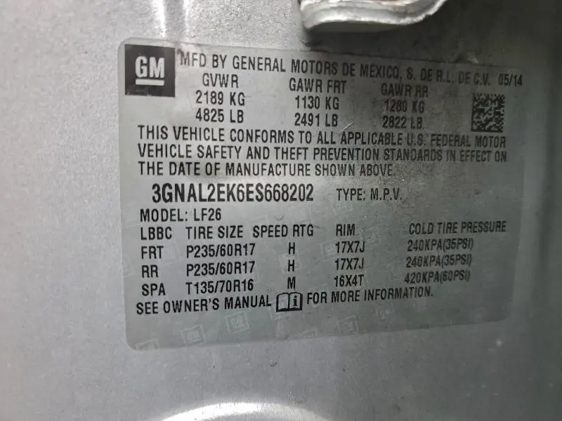 2014 CHEVROLET CAPTIVA LS  