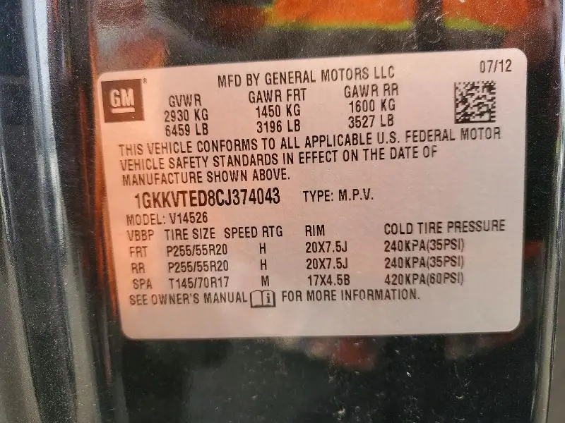 2012 GMC ACADIA DENALI  