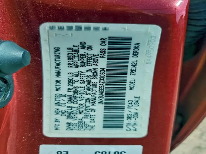 2010 TOYOTA COROLLA BASE  