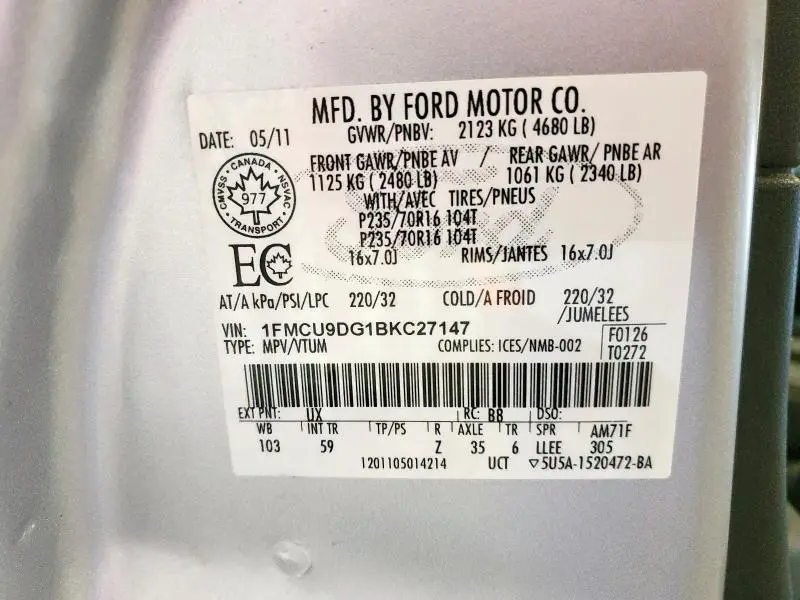 2011 FORD ESCAPE XLT  