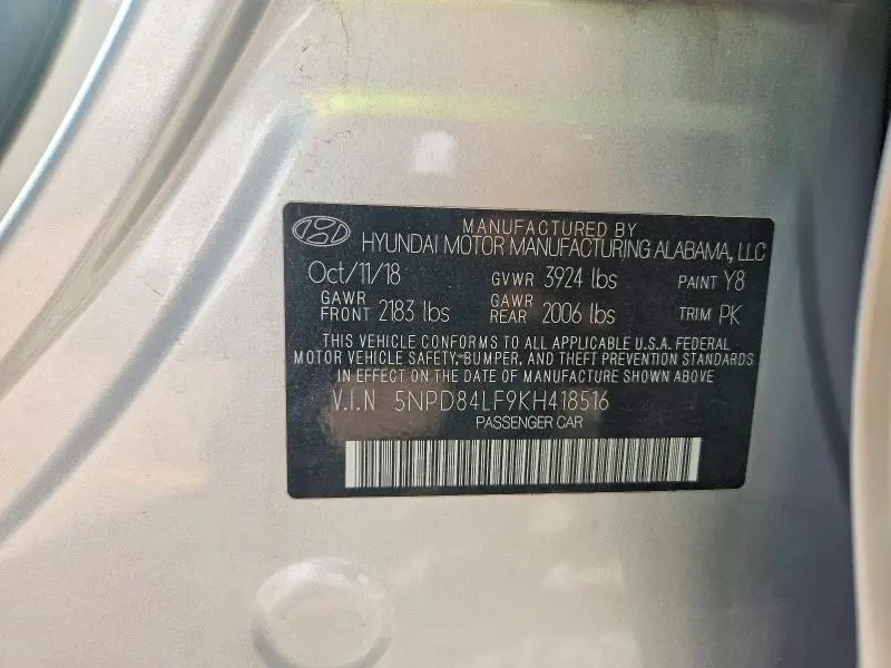 2019 HYUNDAI ELANTRA SEL  