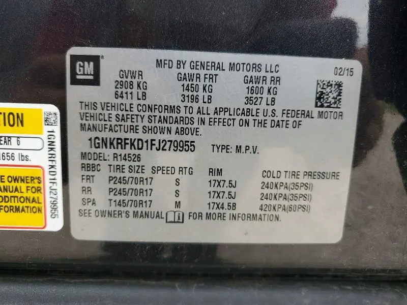 2015 CHEVROLET TRAVERSE LS  