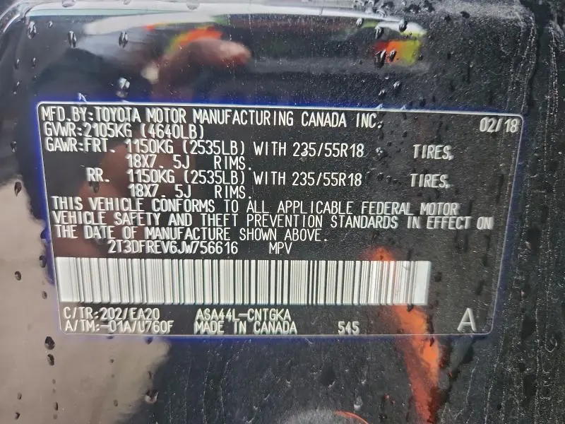 2018 TOYOTA RAV4 LIMITED  