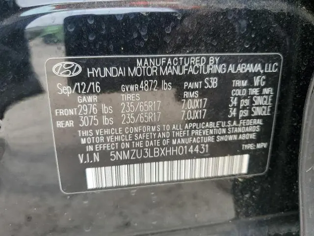 2017 HYUNDAI SANTA FE SPORT   