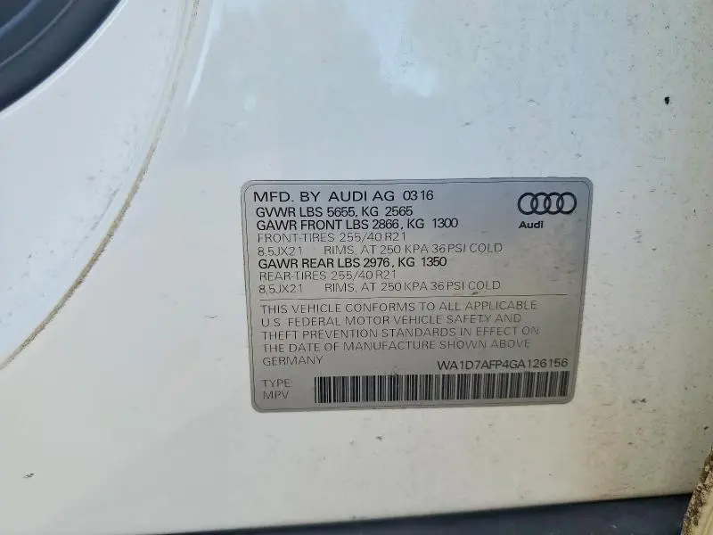2016 AUDI Q5 PREMIUM PLUS S-LINE  