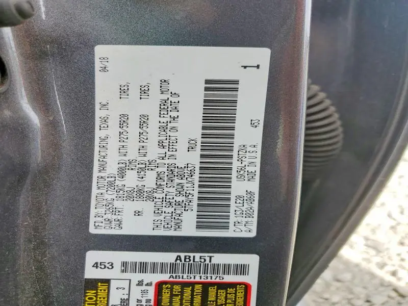 2018 TOYOTA TUNDRA PLATINUM  