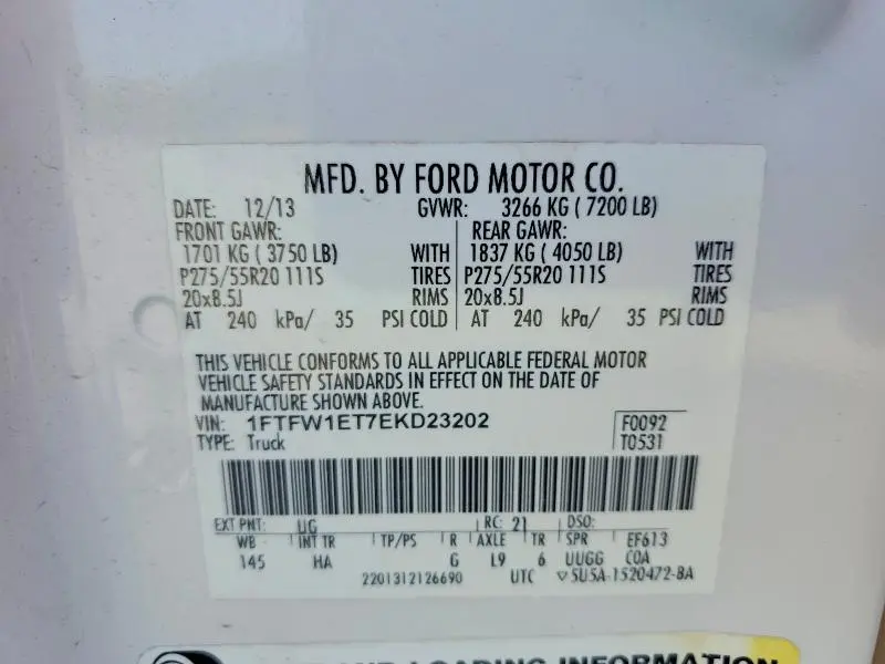 2014 FORD F150 SUPERCREW  