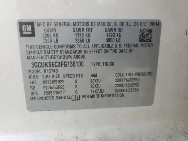 2015 CHEVROLET SILVERADO K1500 LTZ  