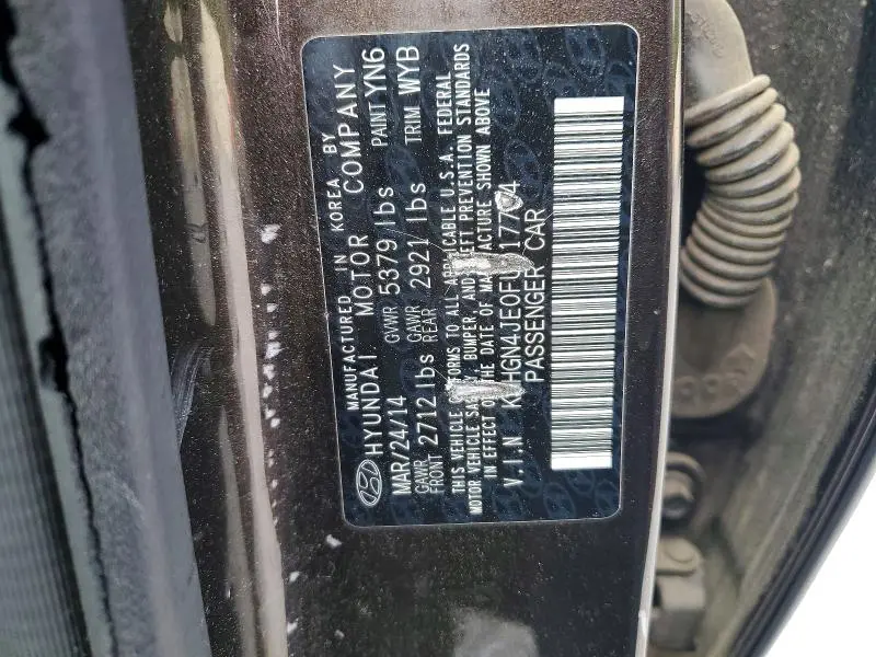 2015 HYUNDAI GENESIS 3.8L  
