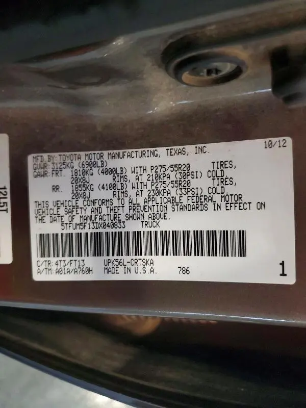 2013 TOYOTA TUNDRA DOUBLE CAB SR5  