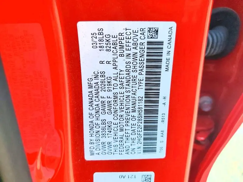 2025 HONDA CIVIC LX  