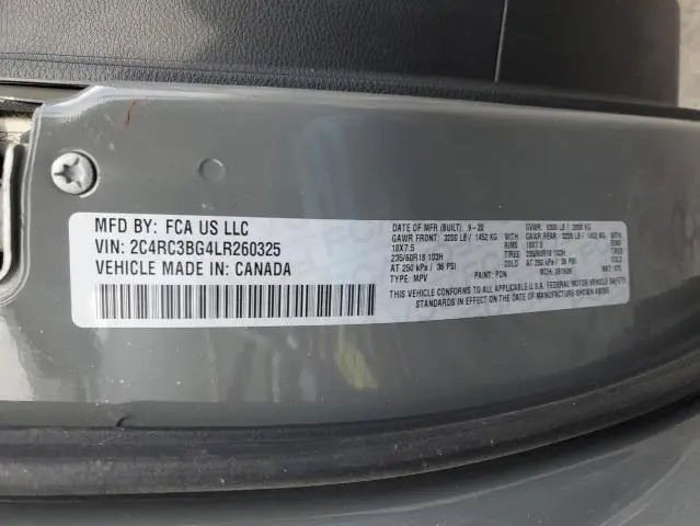 2020 CHRYSLER PACIFICA TOURING L  