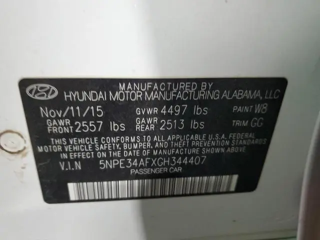 2016 HYUNDAI SONATA SPORT  