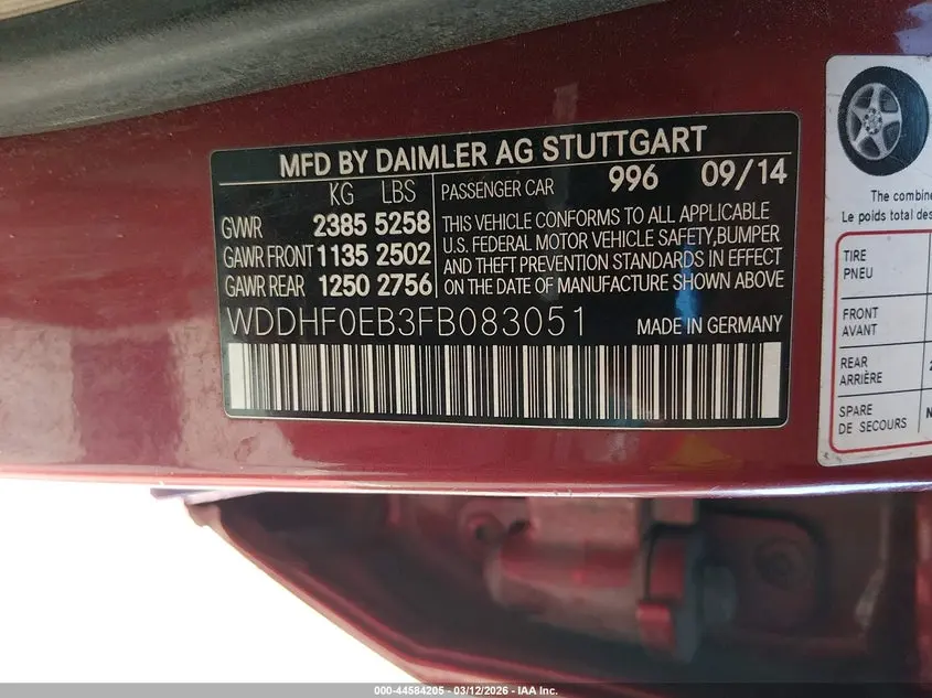 2015 MERCEDES-BENZ E 250 BLUETEC  