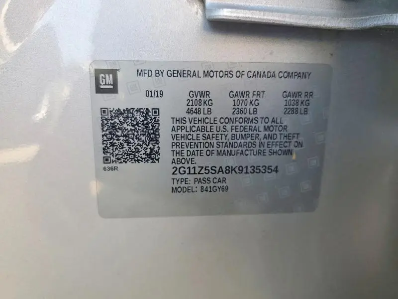 2019 CHEVROLET IMPALA LT  