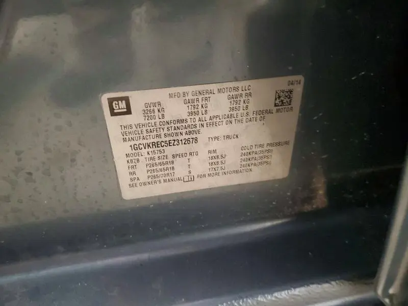 2014 CHEVROLET SILVERADO K1500 LT  