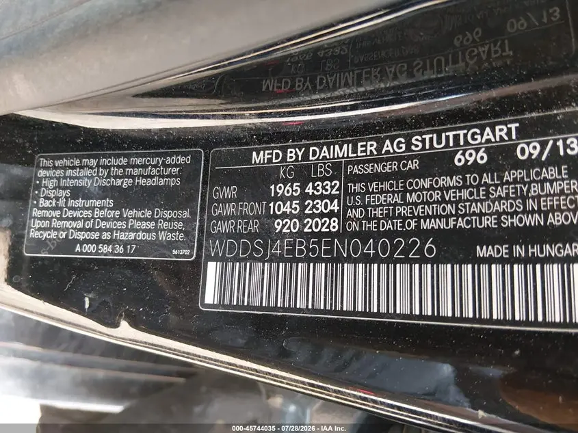 2014 MERCEDES-BENZ CLA 250  