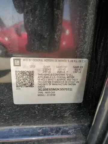 2019 CHEVROLET CRUZE LT