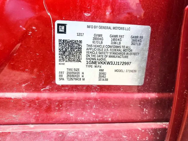 2018 CHEVROLET TRAVERSE HIGH COUNTRY  