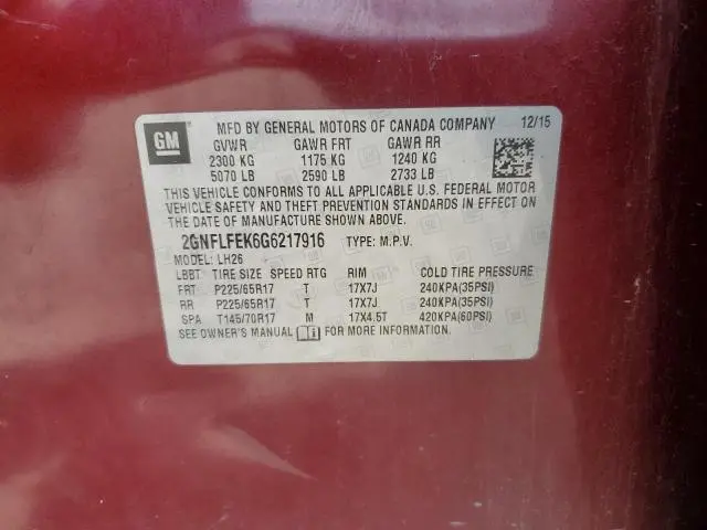 2016 CHEVROLET EQUINOX LT  