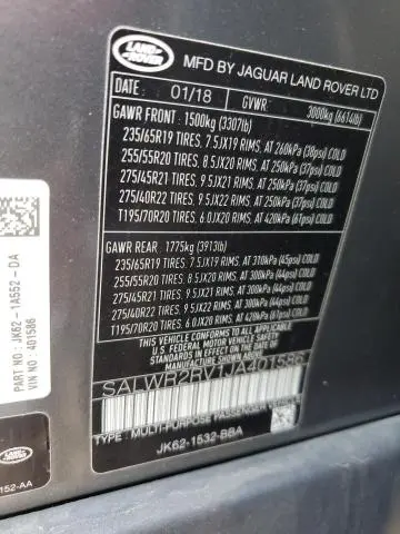 2018 LAND ROVER RANGE ROVER SPORT HSE  