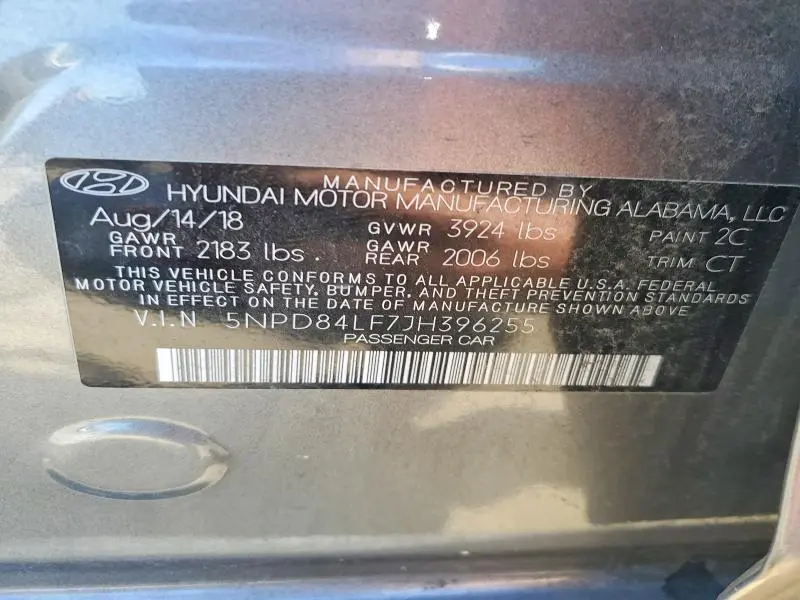 2018 HYUNDAI ELANTRA SEL  