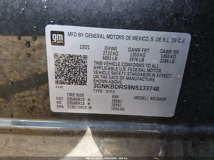 2022 CHEVROLET BLAZER FWD 3LT