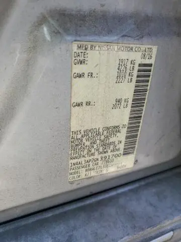 2016 NISSAN ALTIMA 2.5  