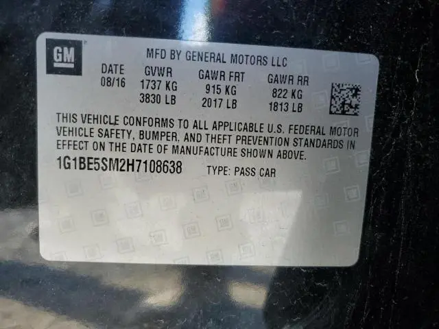 2017 CHEVROLET CRUZE LT  