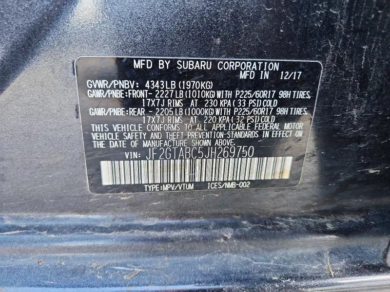 2018 SUBARU CROSSTREK PREMIUM  