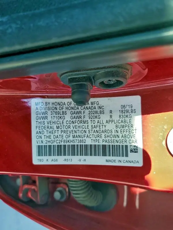 2019 HONDA CIVIC SPORT  