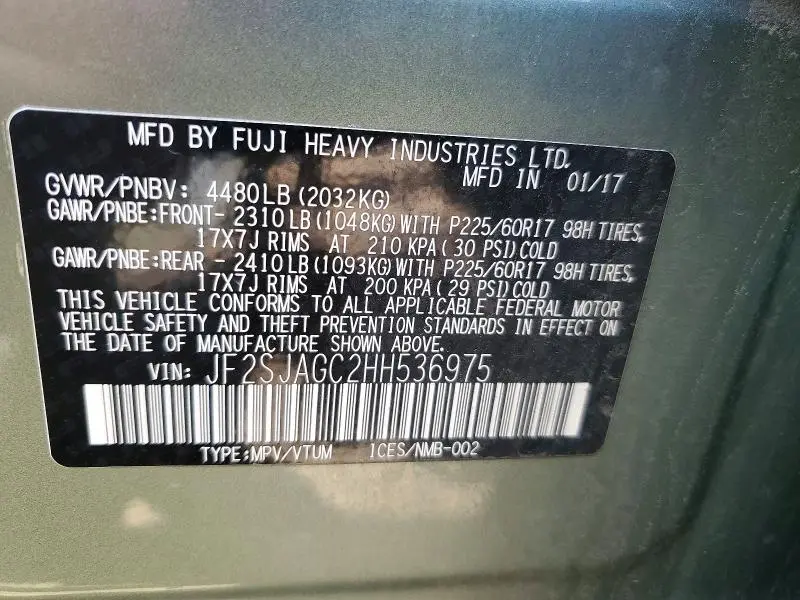 2017 SUBARU FORESTER 2.5I PREMIUM  