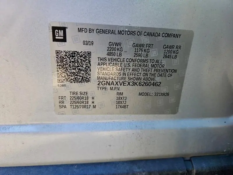 2019 CHEVROLET EQUINOX LT  