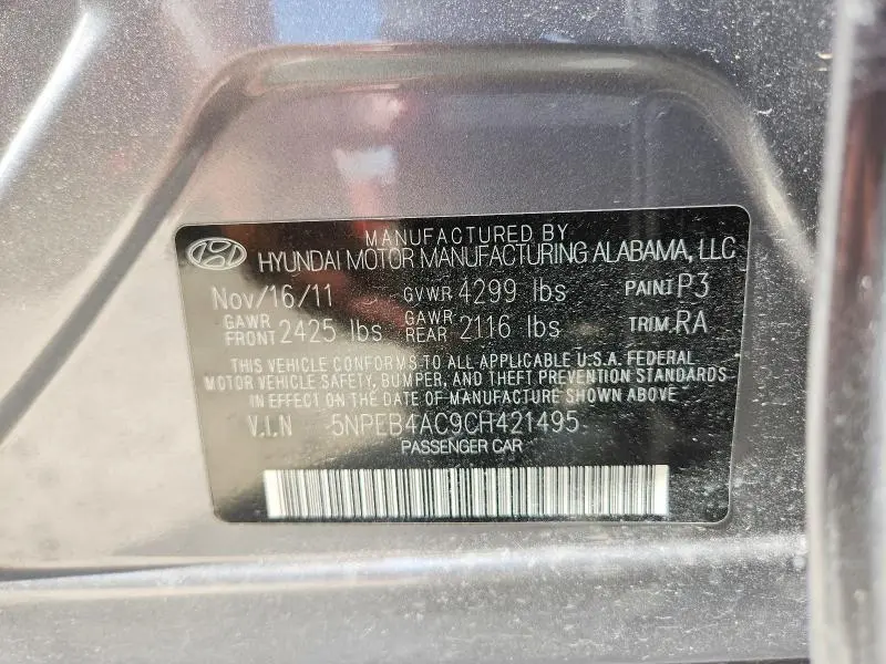 2012 HYUNDAI SONATA GLS  