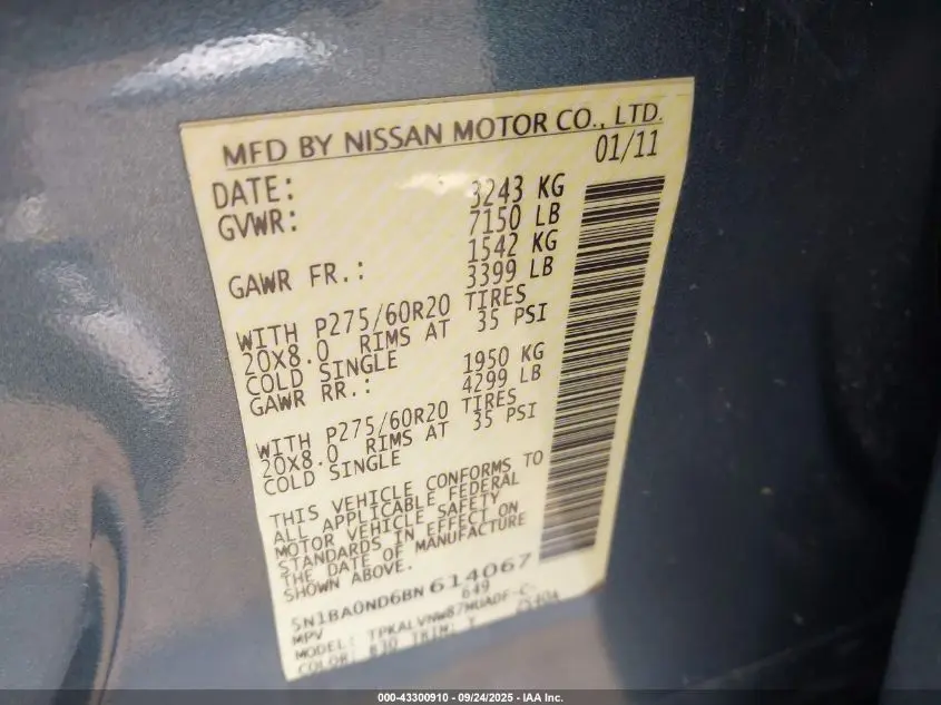2011 NISSAN ARMADA SL