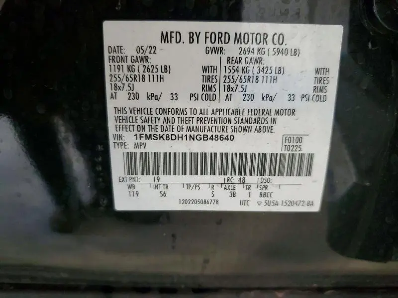 2022 FORD EXPLORER XLT  