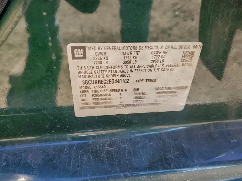 2014 CHEVROLET SILVERADO K1500 LT  