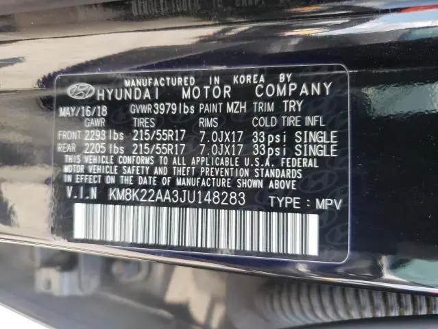 2018 HYUNDAI KONA SEL  