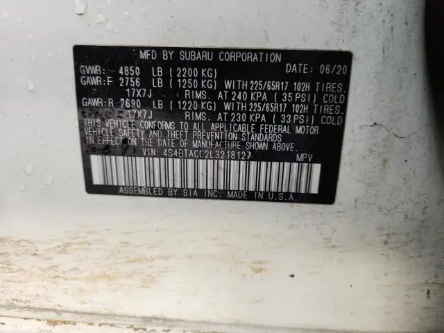 2020 SUBARU OUTBACK PREMIUM  