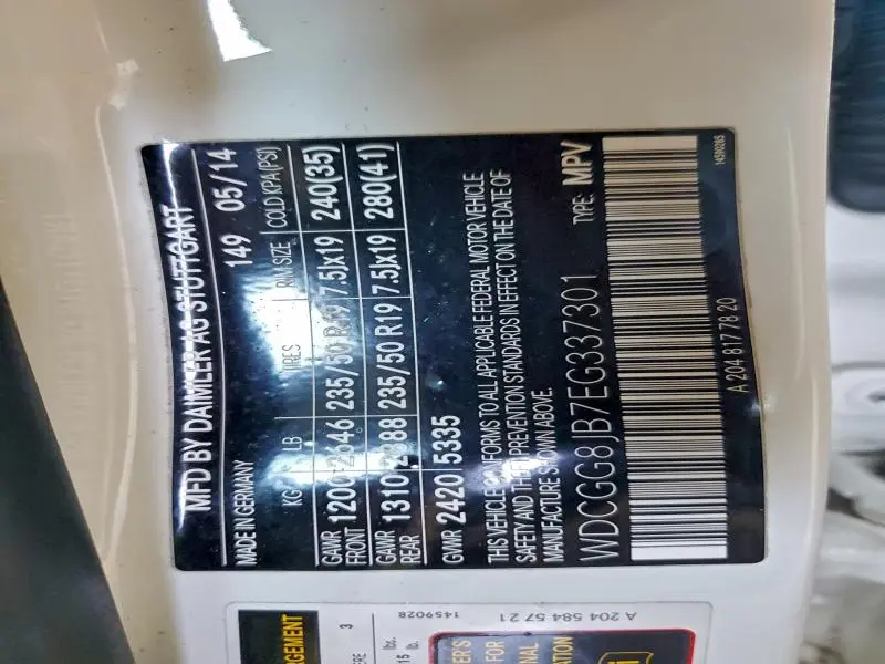 2014 MERCEDES-BENZ GLK 350 4MATIC  