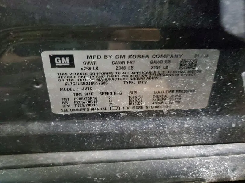 2018 CHEVROLET TRAX 1LT  