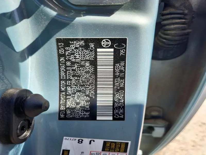 2013 TOYOTA PRIUS TWO  