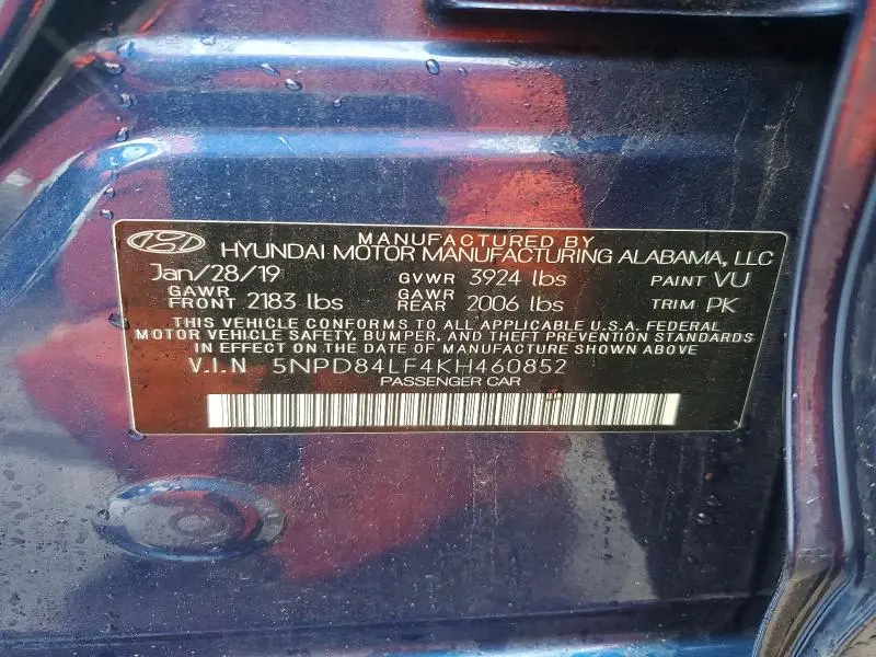 2019 HYUNDAI ELANTRA SEL  