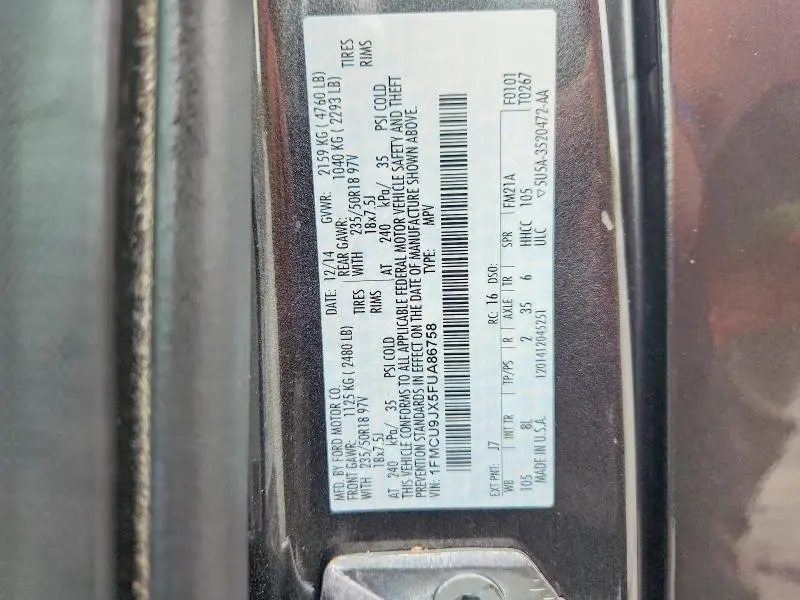 2015 FORD ESCAPE TITANIUM  