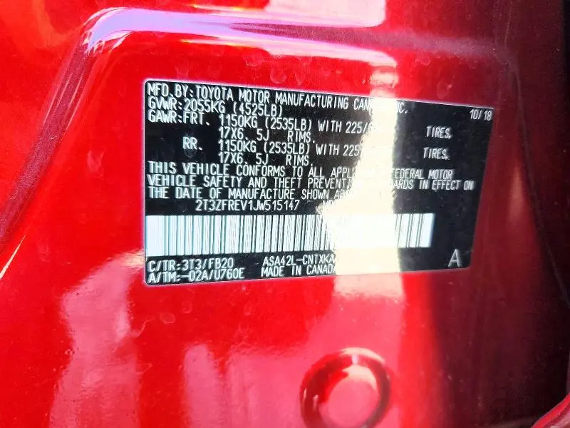 2018 TOYOTA RAV4 LE  