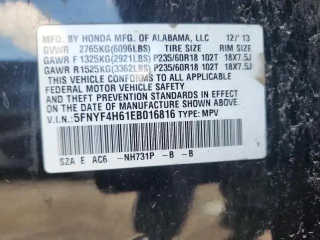 2014 HONDA PILOT EXL  