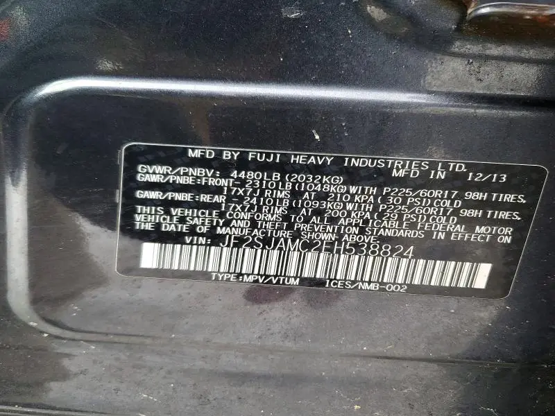 2014 SUBARU FORESTER 2.5I TOURING  