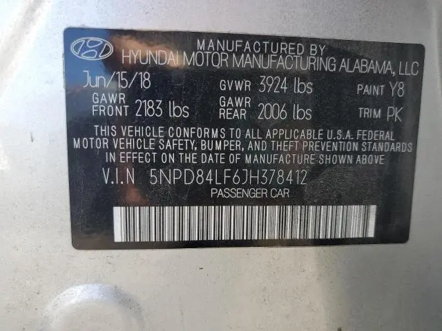 2018 HYUNDAI ELANTRA SEL  